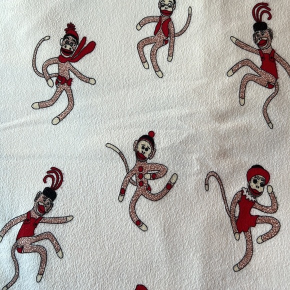 Dancing Sock Monkeys Flannel Top Sheet-Twin The Vermont Country Store - Picture 8 of 8